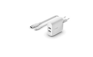 ADAPTADOR DE CORRIENTE BELKIN BLANCO 2x USB/ A+ CABLE USB/ A A microUSB