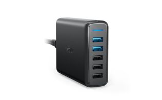 ADAPTADOR CORRIENTE ANKER POWERPORT SPEED 5 63W 5x USB NEGRO