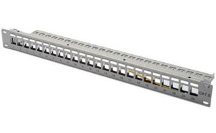 PATCH PANEL DIGITUS MODULAR APANTALLADO 24 PUERTAS 1U RACK GRIS