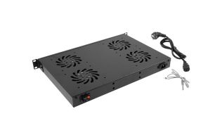 PANEL VENTILACION LANBERG LCD 4 VENTILADORES TERMOSTATO 230V 1U RACK 19 NEGRO