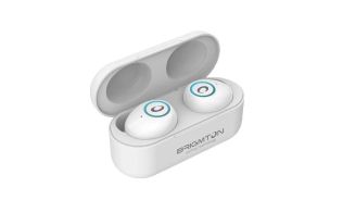 AURICULARES BRIGMTON BML 16 BLANCO, MICROFONO BLUETOOTH CON BASE CARGA
