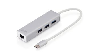 CONVERSOR HUB DIGITUS USB RJ-45 GIGABIT 3X USB 3.0 TIPO C 3 PUERTOS USB A/H