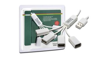 HUB DIGITUS USB 2.0 4X USB A/H 1X USB A MACHO AUTOALIMENTADO DC 2,5MM