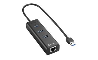 HUB USB SHARKOON 3X3.0 RJ45 ALUMINIO NEGRO