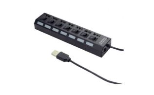 HUB USB GEMBIRD 2.0 7 PUERTOS CON SWITCH NEGRO