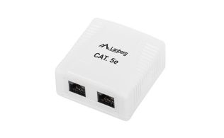 ROSETA DE SUPERFICIE LANBERG CAT.5E UTP 2X TOMA RJ45 BLANCO