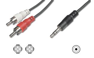 CABLE DIGITUS ADAPTADOR AUDIO JACK 3.5mm - 2x RCA 1,5m CCS 2x0,10/10 M/M