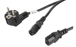 CABLE DE ALIMENTACION LANBERG SCHUKO CEE 7/7 A 2X IEC320 C13 2M