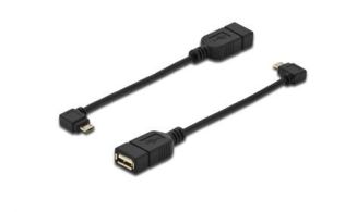 CABLE DIGITUS ADAPTADOR USB 2.0 OTG tipo micro B - A M/F 0.15m right angle sw