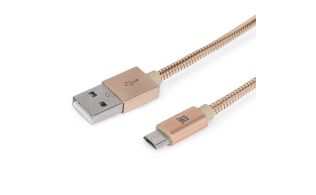 CABLE MAILLON PREMIUM MICRO USB 2.4 METAL DORADO 1M