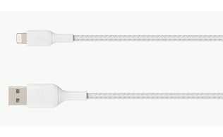 CABLE LIGHTNING BELKIN BOOSTCHARGE MACHO A USB/ A MACHO 1M BLANCO TRENZADO