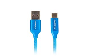 CABLE USB LANBERG 2.0 MACHO/USB C MACHO QUICK CHARGE 3.0 0.5M AZUL