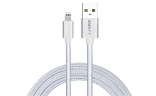 CABLE EIGHTT USB A LIGHTNING 1M TRENZADO DE NYLON PLATA. CARCASA DE ALUMINIO