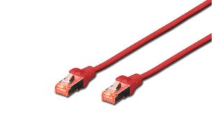CABLE DIGITUS S-FTP CAT 6 Cu LSZH AWG 27/7 LENGHT 0.25M 10 PCS ROJO