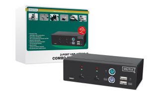 KVM DIGITUS SWITCH 1USER 2 PC (POR PS/2 O USB) INCLU. 2 CABLE SET 1,8M