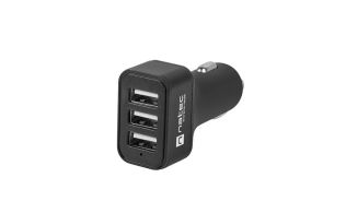 CARGADOR COCHE NATEC 3XUSB 5V 5.1A 12V 24V NEGRO