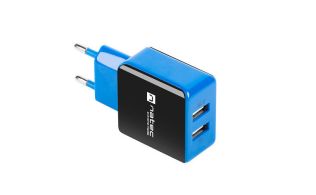 CARGADOR NATEC 2XUSB 5V 2.1A, 230V NEGRO AZUL