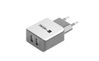 CARGADOR NATEC 2XUSB 2.1A 110 240V BLANCO GRIS