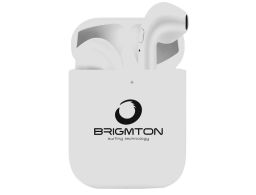 AURICULARES BRIGMTON CON BASE DE CARGA BLANCO BLUETOOTH