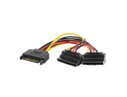 CABLE ALIMENTACION LANBERG SATA MACHO/2X SATA HEMBRA 15CM