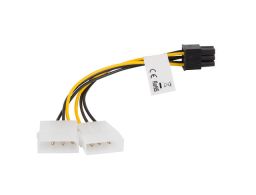 CABLE LANBERG ALIMENTACION MOLEX 2X MACHO A HEMBRA BTX 6 PIN PSU 15 CM