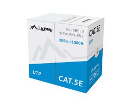 BOBINA CAT.5E LANBERG UTP RJ45 SOLIDO CCA AWG24 305M GRIS