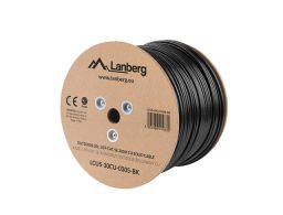 BOBINA CAT.5E LANBERG UTP RJ45 SOLIDO COBRE FLUKE TESTED AWG24 EXT 305M GRIS
