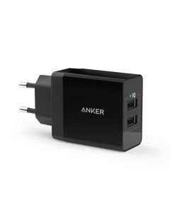 ADAPTADOR CORRIENTE ANKER 2x USB NEGRO