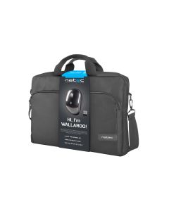 MALETIN PORTATIL NATEC WALLAROO 15.6"+RATON WIRELESS NEGRO