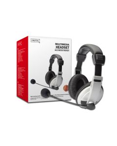 ACCESORIO ESCRITORIO DIGITUS AURICULARES ESTEREO CON MICROFONO 1,8m