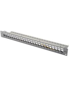 PATCH PANEL DIGITUS MODULAR APANTALLADO 24 PUERTAS 1U RACK GRIS