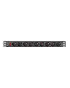 REGLETA LANBERG 1U 16A RACK 19 9X SOCKET NEGRO 3M