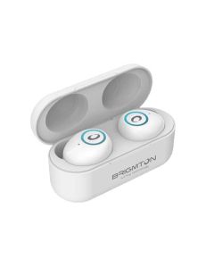AURICULARES BRIGMTON BML 16 BLANCO, MICROFONO BLUETOOTH CON BASE CARGA