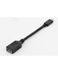CABLE DIGITUS ADAPTADOR USB OTG TIPO C - A M/F 0,15M 3A 5GB 3.0 VERSION NEGRO