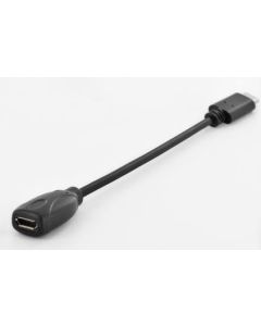 CABLE DIGITUS ADAPTADOR USB TIPO C - MICRO B M/F 0,1M 3A 480MB 2.0 NEGRO