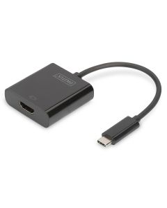 CONVERSOR HUB DIGITUS VIDEO USB TIPO C A HDMI 4K 30HZ NEGRO
