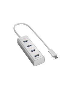 HUB USB SHARKOON 4X3.0 ALUMINIO PLATA TIPO C