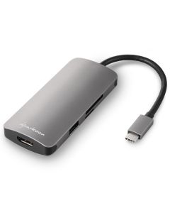 HUB USB SHARKOON 3X3.0 TYPE C + HDMI  ALUMINIO GRIS OSCURO