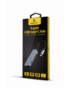 HUB USB TIPO-C DE 3 PUERTOS USB 3.1 Y USB 2.0 CON LECTOR DE TARJETAS