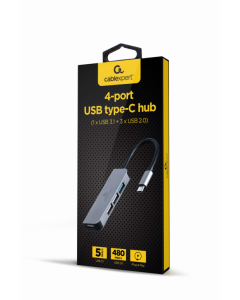 HUB USB GEMBIRD TIPO C DE 4 PUERTOS 1 X USB 3.1 Y 3 X USB 2.0