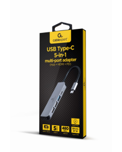 ADAPTADOR MULTIPUERTO USB TIPO C 5 EN 1 HUB HDMI PD