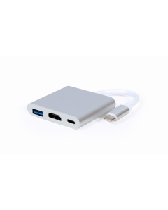 MULTIADAPTADOR GEMBIRD USB TIPO C, PLATEADO
