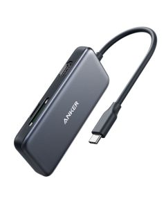 HUB USB ANKER TIPO C A 2x USB 3.0 1x HDMI 1x SD+ microSD NEGRO