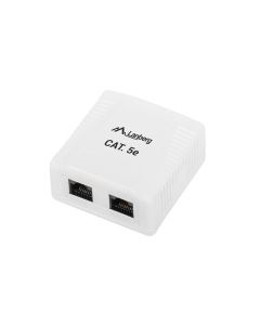 ROSETA DE SUPERFICIE LANBERG CAT.5E UTP 2X TOMA RJ45 BLANCO