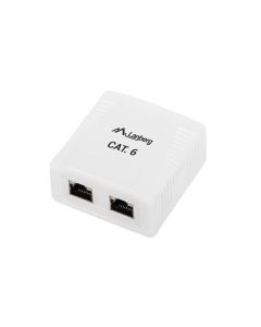 ROSETA LANBERG DE SUPERFICIE CAT.6 FTP 2X TOMA RJ45 BLANCO