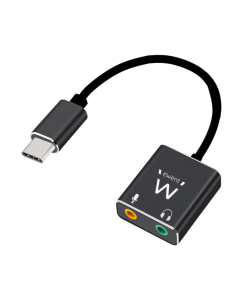 CABLE ADAPTADOR AUDIO EWENT USB C A 2 JACK 3,5 mm AURICULAR Y MICRO