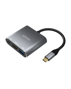 CABLE CONVERSOR AISENS USB-C A HDMI/USB-C PD/USB 3.0 TIPO-A GRIS 15CM
