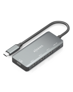 HUB AISENS USB 3.1 USB-C 1XPD 100W 1XUSB-C 3.0 3XUSB-A 2.0 GRIS 15CM
