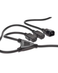 CABLE ALIMENTACION DIGITUS SPLITTER CABLE C14-2X C13 M/H 1.7M H05VV-F3G 0.75MM
