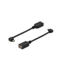 CABLE DIGITUS ADAPTADOR USB 2.0 OTG tipo micro B - A M/F 0.15m right angle sw